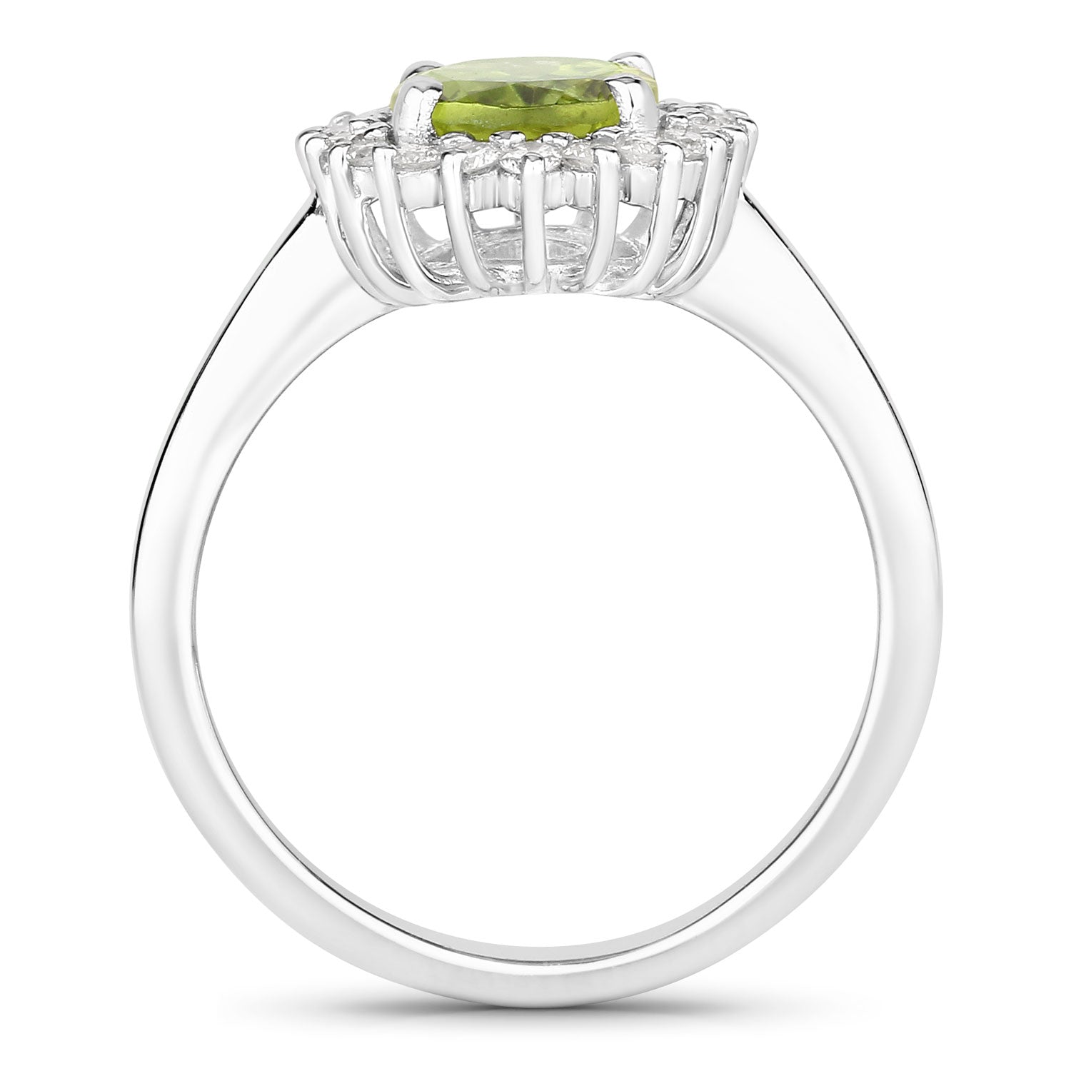 Peridot & Diamond Sterling Silver Ring (1.92 ct) - view1
