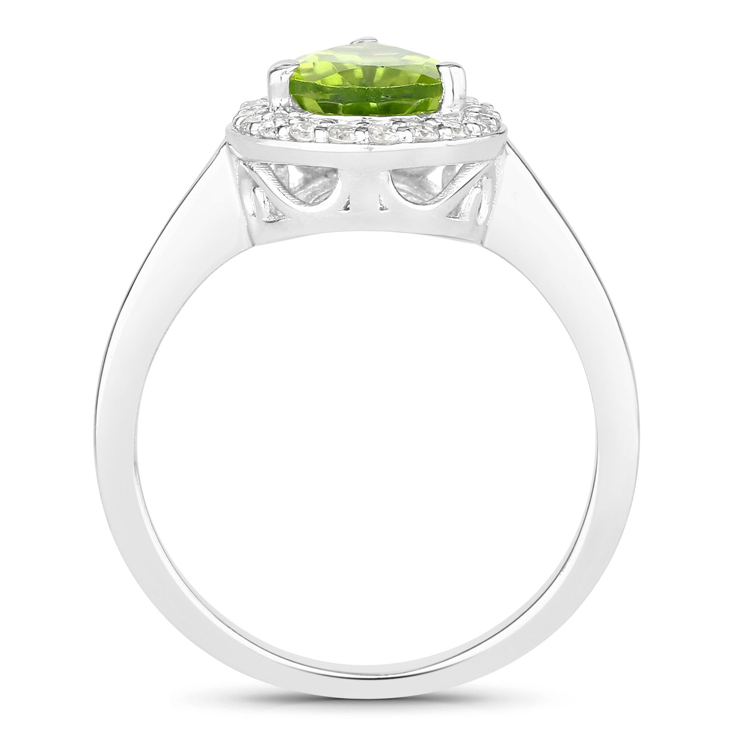 Peridot & Diamond Sterling Silver Ring (1.67 ct) - view1