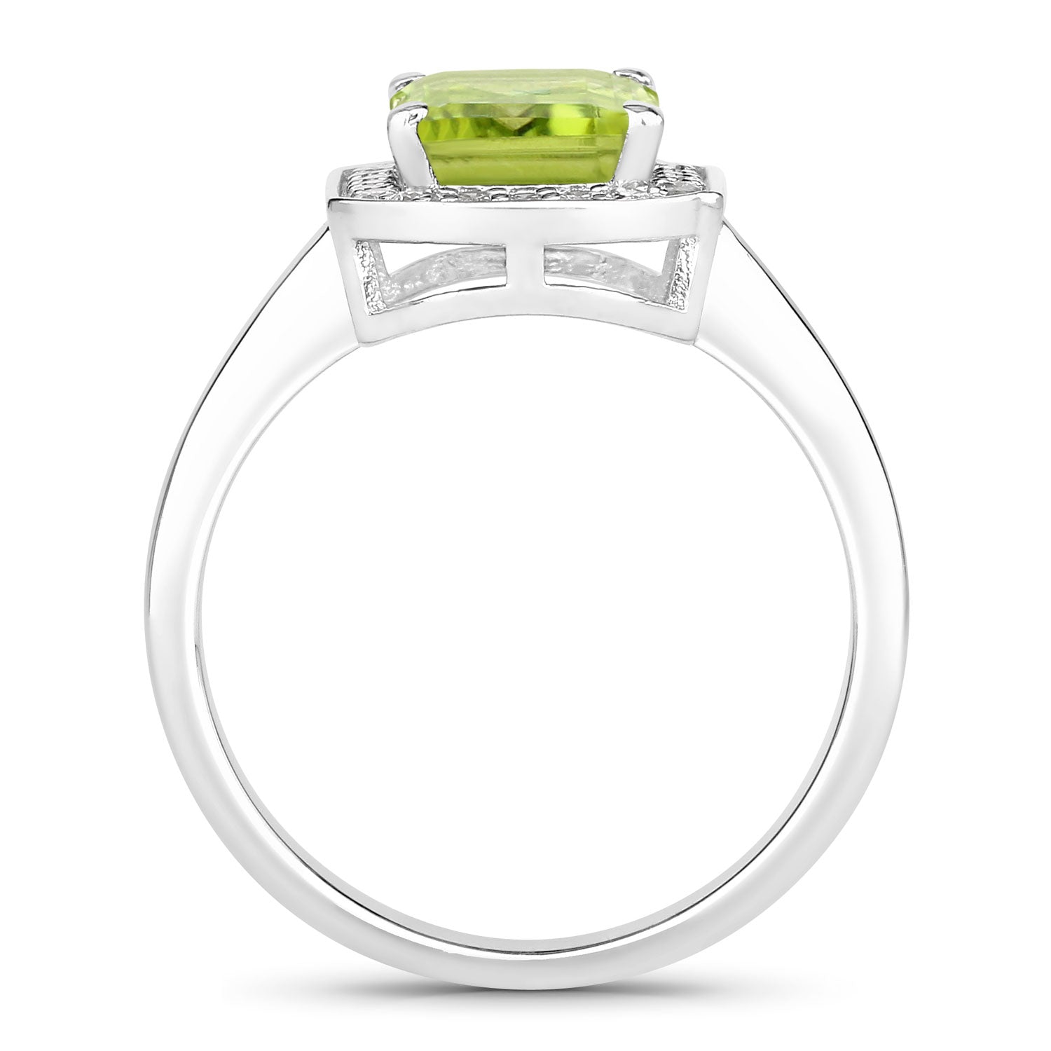 Peridot & Diamond Sterling Silver Ring (1.90 ct) - view1