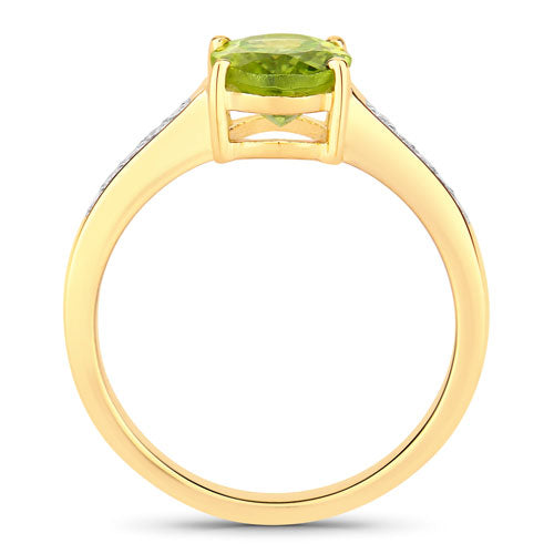 Peridot & Diamond Sterling Silver Ring (1.80 ct)