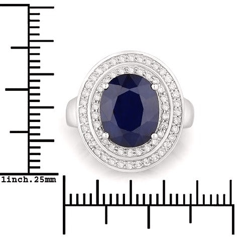 Blue Sapphire 14K White Gold Ring (4.82 ct)