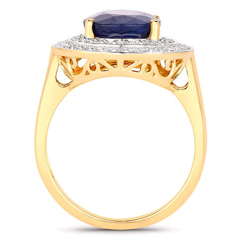 Blue Sapphire 14K Yellow Gold Ring (4.82 ct)