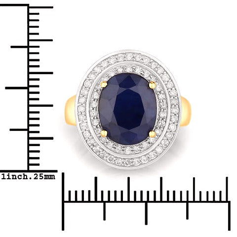 Blue Sapphire 14K Yellow Gold Ring (4.82 ct)