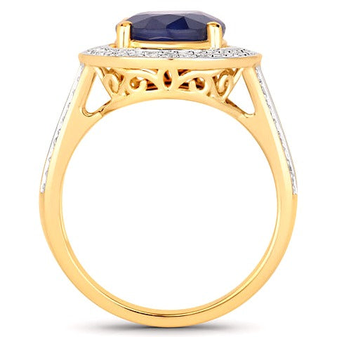 Blue Sapphire 14K Yellow Gold Ring (4.74 ct)