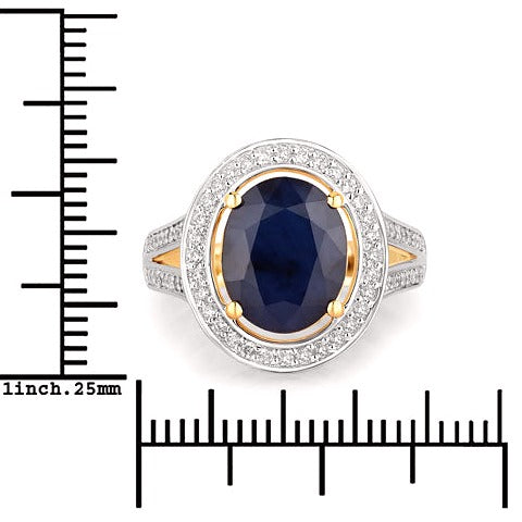 Blue Sapphire 14K Yellow Gold Ring (4.74 ct)
