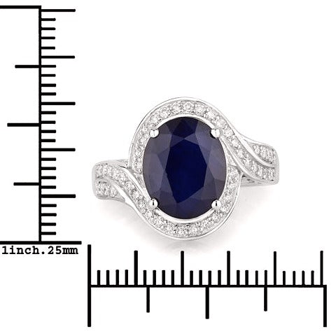 Blue Sapphire 14K White Gold Ring (4.69 ct)