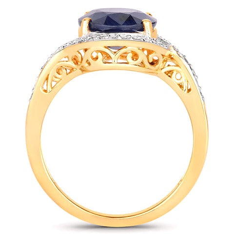 Blue Sapphire 14K Yellow Gold Ring (4.69 ct)