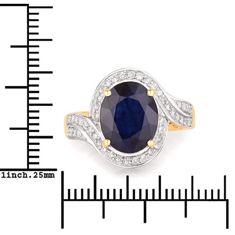Blue Sapphire 14K Yellow Gold Ring (4.69 ct)