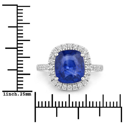 Ceylon Blue Sapphire 18K White Gold Ring (4.83 ct)