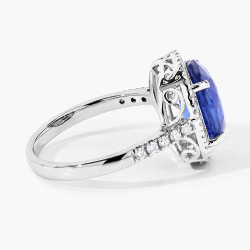 Ceylon Blue Sapphire 18K White Gold Ring (4.83 ct)