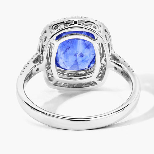 Ceylon Blue Sapphire 18K White Gold Ring (4.83 ct)