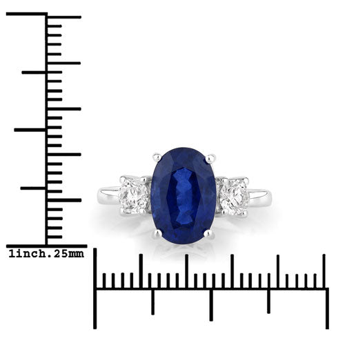Ceylon Blue Sapphire 18K White Gold Ring (4.35 ct)