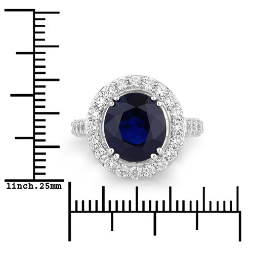 Ceylon Blue Sapphire 18K White Gold Ring (5.75 ct)