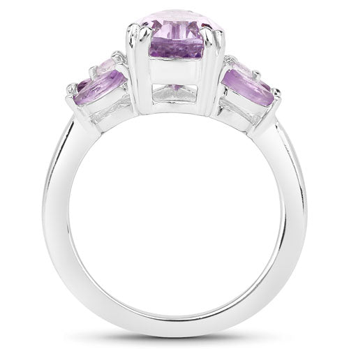 Amethyst & Topaz Sterling Silver Ring (3.20 ct) Style C