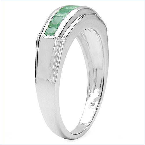 Emerald Sterling Silver Ring (0.73 ct)