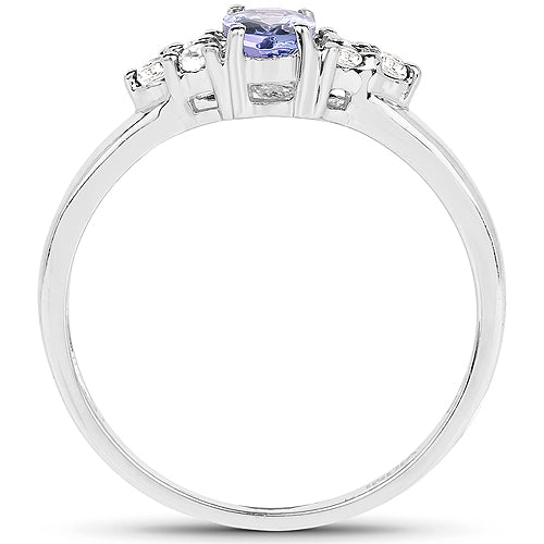 Tanzanite Sterling Silver Ring (0.62 ct) Style B