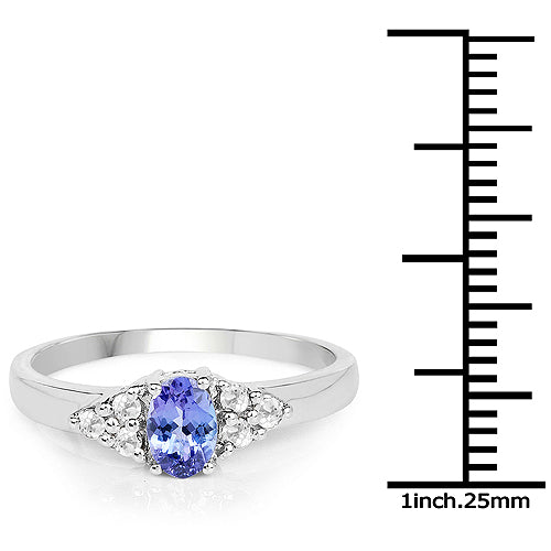 Tanzanite Sterling Silver Ring (0.62 ct) Style B
