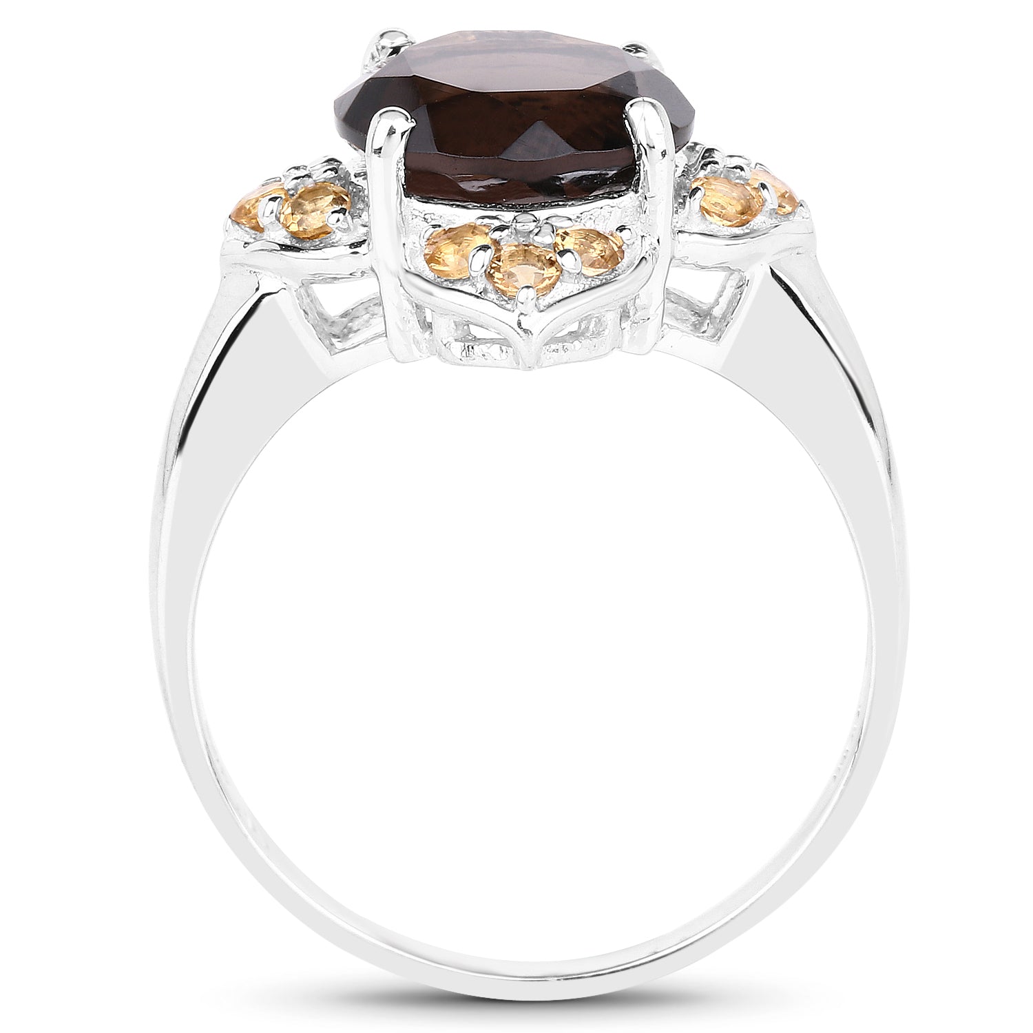 Smoky Quartz & Citrine Sterling Silver Ring (3.47 ct) - view1