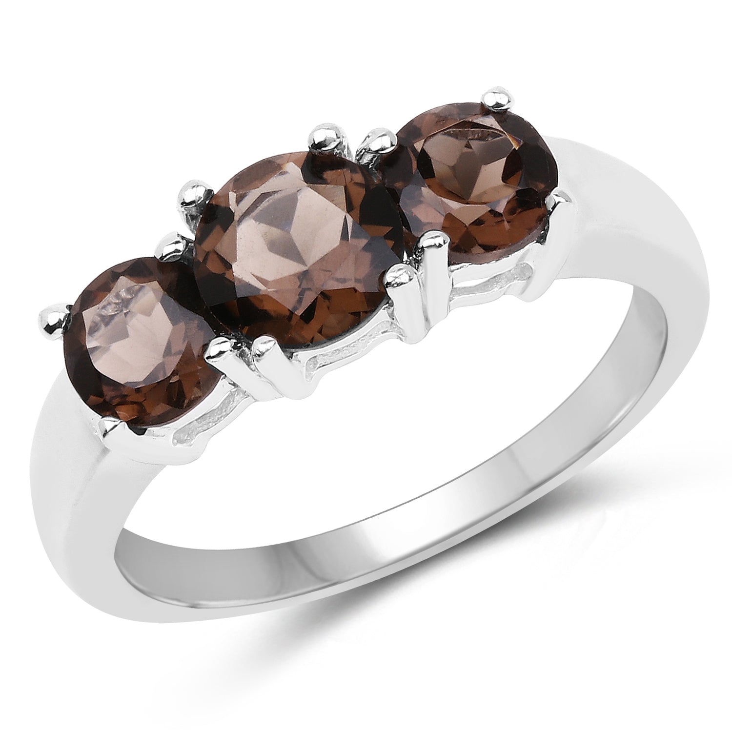 Smoky Quartz Sterling Silver Ring (1.45 ct) - gallery