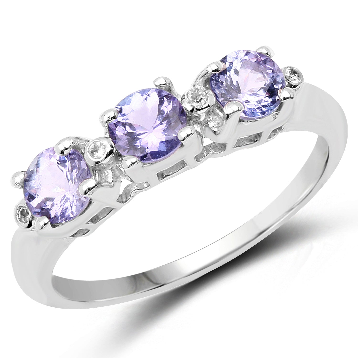 Tanzanite & Topaz Sterling Silver Ring (0.71 ct) Style B - gallery