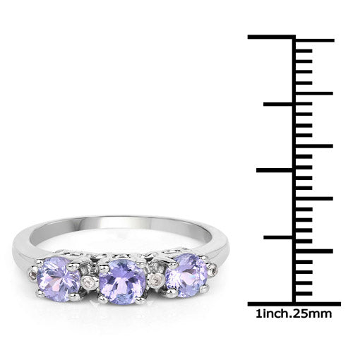 Tanzanite & Topaz Sterling Silver Ring (0.71 ct) Style B