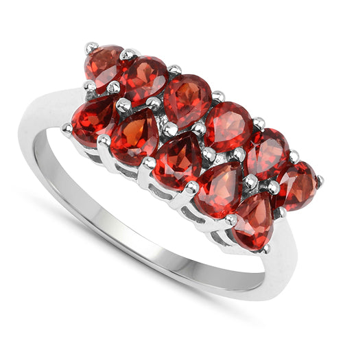 Garnet Sterling Silver Ring (1.98 ct) Style B