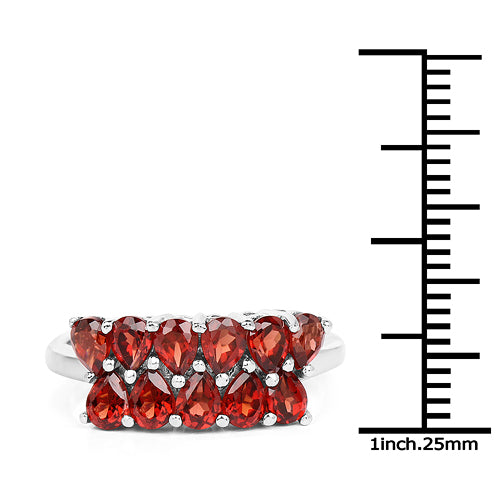 Garnet Sterling Silver Ring (1.98 ct) Style B