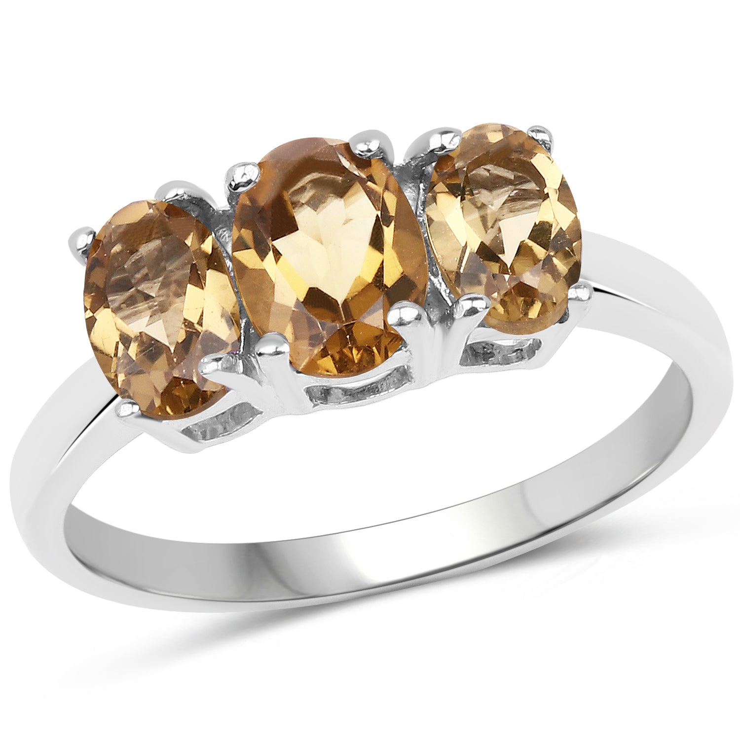 Champagne Quartz Sterling Silver Ring Style D - gallery