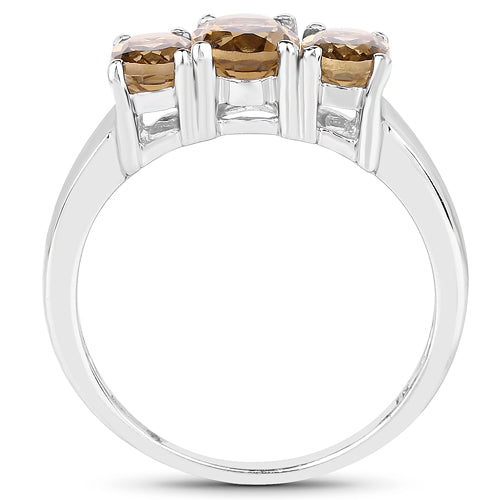 Champagne Quartz Sterling Silver Ring Style D