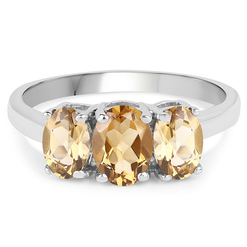 Champagne Quartz Sterling Silver Ring Style D