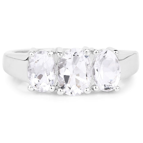 Crystal Quartz Sterling Silver Ring (1.81 ct)