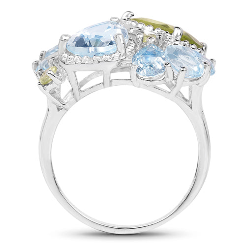 Peridot & Blue Topaz Sterling Silver Ring