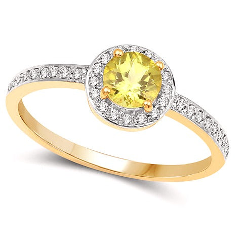 Peridot & Diamond 14K Yellow Gold Ring