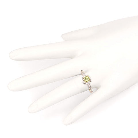 Peridot & Diamond 14K Yellow Gold Ring
