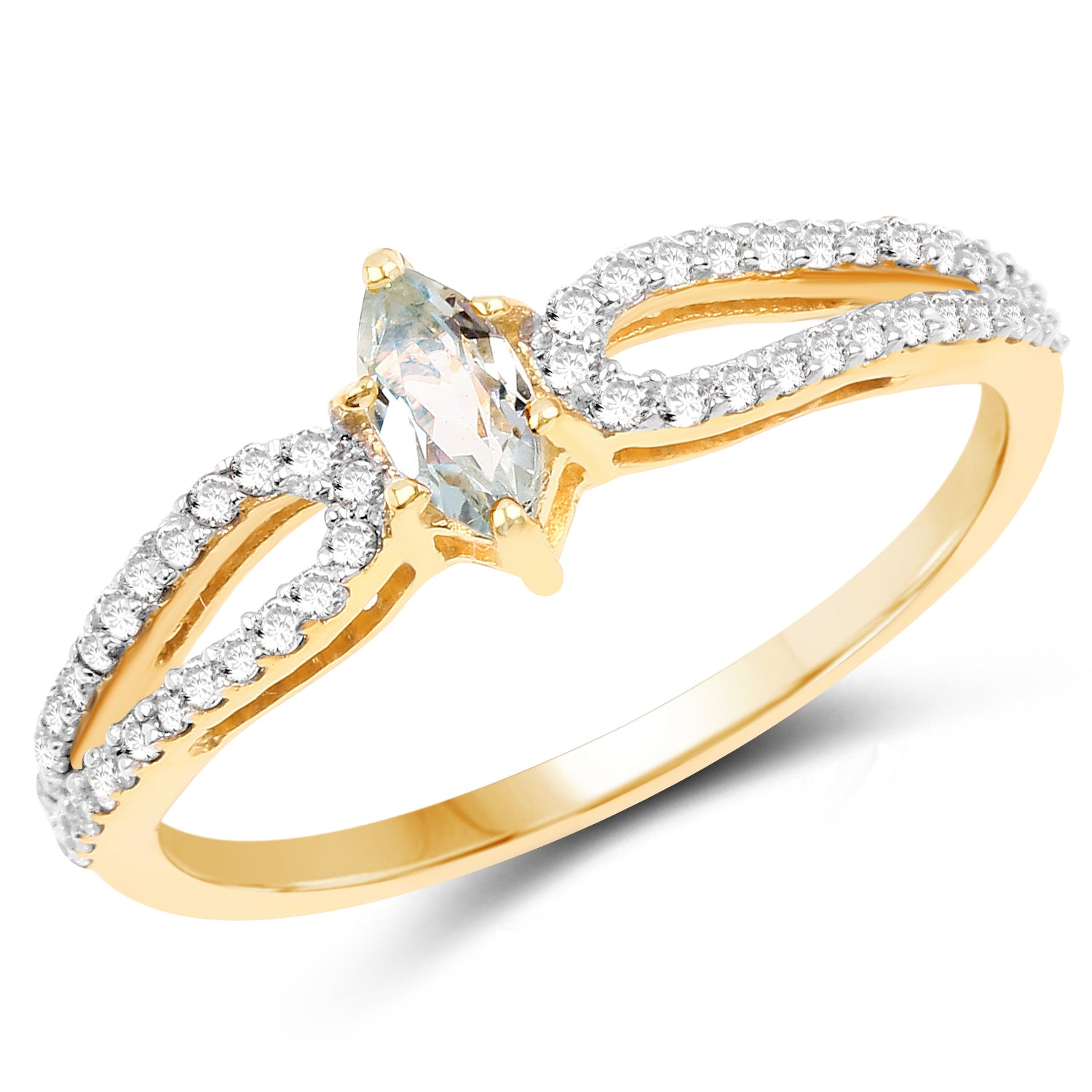 Aquamarine 14K Yellow Gold Ring (0.43 ct) - gallery