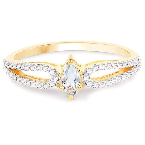 Aquamarine 14K Yellow Gold Ring (0.43 ct)