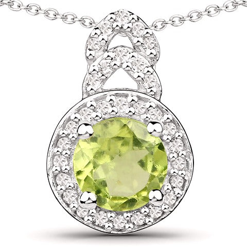 Peridot and White Topaz Sterling Silver 3 Piece Jewelry Set (Ring, Earrings