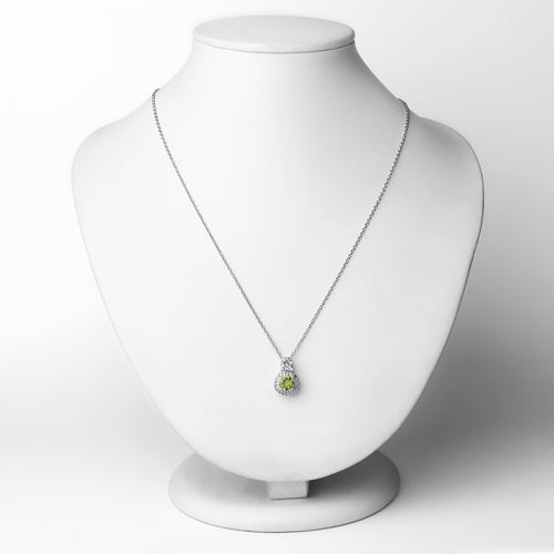 Peridot and White Topaz Sterling Silver 3 Piece Jewelry Set (Ring, Earrings